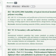 Screenshot of the Circular Economy Standards Registry, illustrating the search options and example results.